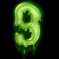 number 9 of abstract alphabet with horror slime effect