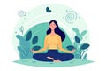 illustration practicing meditation or mindfulness for mental and emotional well-being Generative AI