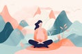 illustration practicing meditation or mindfulness for mental and emotional well-being Generative AI