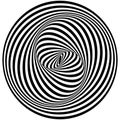 black and white psychedelic optical illusion vortex of lines Royalty Free Stock Photo
