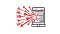 Cyber Attack on Data Server Icon Royalty Free Stock Photo