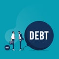 Illustration of depicts debt and financial burden concept