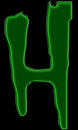 letter h horror font ectoplasm slime halloween