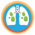 Illustration depicts a lung with phlegm, mucus being spelled