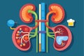 Illustration depicts the nephron and components of the kidney with vibrant colors for educational purposes Functional unit of Royalty Free Stock Photo
