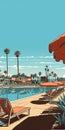 2d Flat Illustration Of Newport Beach Scene