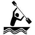 Illustration depicts sport pictogram mode, rowing, raft, games