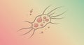 Stylized Illustration of a Biological Cell on a Gradient Background Royalty Free Stock Photo