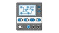 Digital Control Panel with Circuit Diagram and Toggle Switches Royalty Free Stock Photo