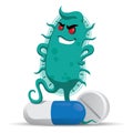 Illustration depicts a super bug microorganism, drug resistant or antibiotic Royalty Free Stock Photo