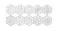 Ten Unique Hexagonal Mazes Lined Up on a White Background Royalty Free Stock Photo