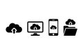 Cloud Uploads for Computer Mobile Folder Storage and Data Transfer Vector Design Royalty Free Stock Photo