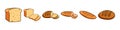 Bread and bakery set. Hand drawn vector illustration isolated on white background Royalty Free Stock Photo