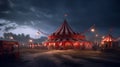 The illustration depicts a vibrant circus scene under the iconic big top tent. Royalty Free Stock Photo