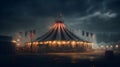 The illustration depicts a vibrant circus scene under the iconic big top tent. Royalty Free Stock Photo