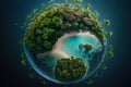 Huge tropical nature on a small radius planet Royalty Free Stock Photo