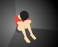 illustration of a depressed teenage boy