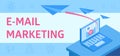 Illustration describing e-mail marketing, as a modern bussines tool