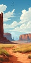 Wild West Landscape Illustration With Detailed Desert Background Royalty Free Stock Photo