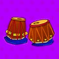 Illustration of desi indian art style musical instrument tabla.