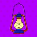 Illustration of desi indian art style village lantern.