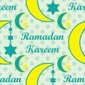 Ramadan Kareem moon hang star seamless pattern