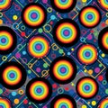 Darkness with rainbow seamless pattern
