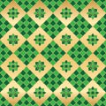 Ramadan shape green symmetry seamless pattern