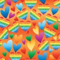 Love rainbow glitter love everywhere seamless pattern Royalty Free Stock Photo