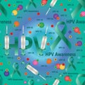 HPV awareness 3 dose vaccine seamless pattern