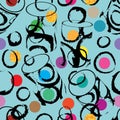 Circle cup ink color snack seamless pattern