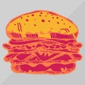 Big Bacon Burger Royalty Free Stock Photo