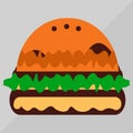 Burger cartoon fast food . cheeseburger or hamburger vector illustration Royalty Free Stock Photo