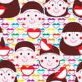 Boy girl bring laughter best medicine seamless pattern