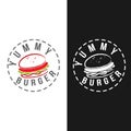 Illustration design burger with letter yummy burger