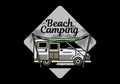 Van camper and flysheet illustration design