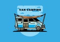 Van camper and flysheet illustration design