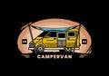 Van camper and flysheet illustration design