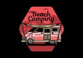 Van camper and flysheet illustration design