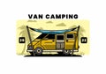 Van camper and flysheet illustration design