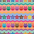 Cat eye flower colorful Chevron seamless pattern Royalty Free Stock Photo