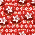 Hong Kong flag element lantern seamless pattern