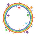 Rainbow glitter circle star decor effect Royalty Free Stock Photo