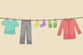 Illustration Design of Clothesline by Pitripiter