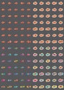 Clownfish colorful sticker set Royalty Free Stock Photo