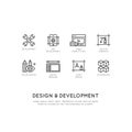 Illustration of Design and Development Tools, App, Web and Computer Developing