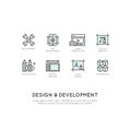Illustration of Design and Development Tools, App, Web and Computer Developing