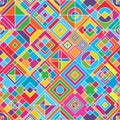 Diamond shape style tribal color seamless pattern