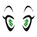 Illustration design dollar eye graphics.