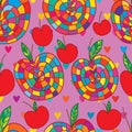 Apple colorful inside seamless pattern Royalty Free Stock Photo